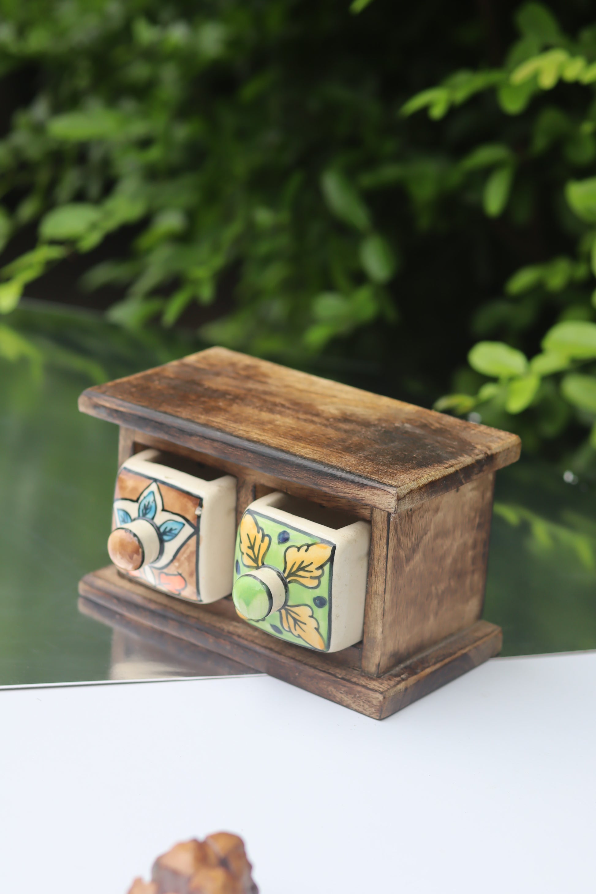 Wooden Decor Drawer – Rustic Bloom