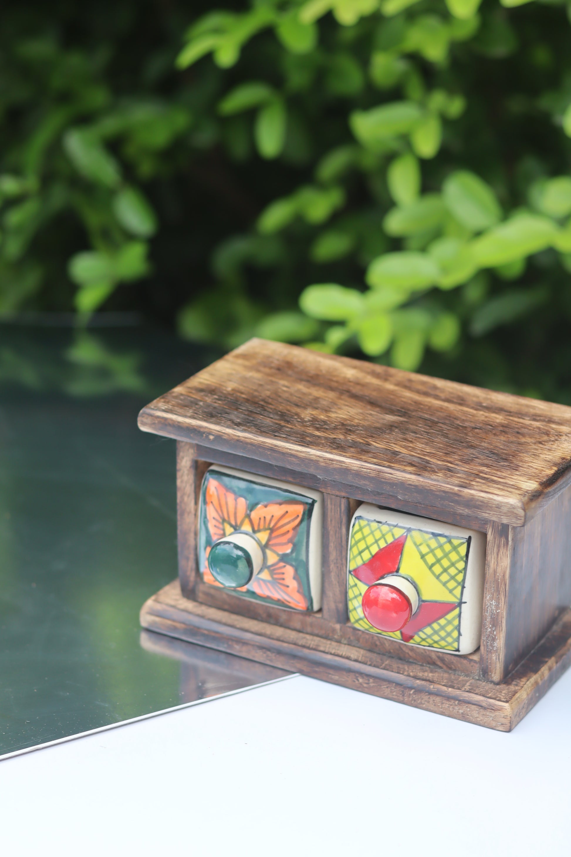 Wooden Decor Drawer – Abstract Bliss