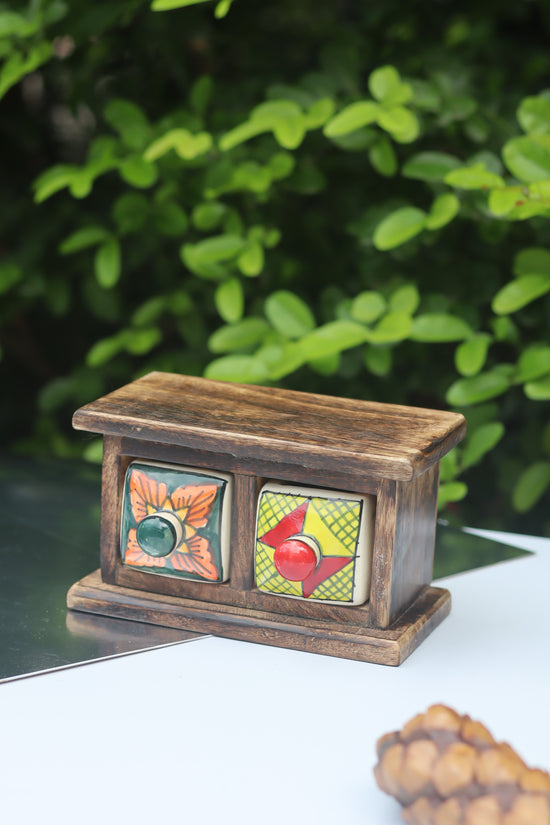 Wooden Decor Drawer – Abstract Bliss