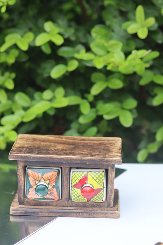 Wooden Decor Drawer – Abstract Bliss