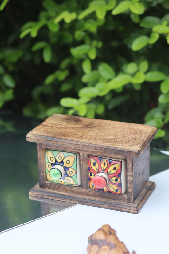 Wooden Decor Drawer – Artistic Bloom