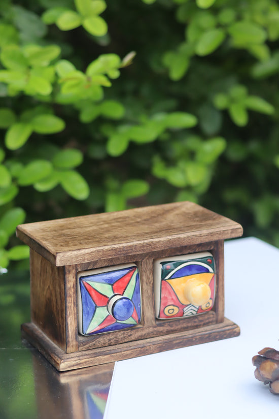 Wooden Decor Drawer – Abstract Aura