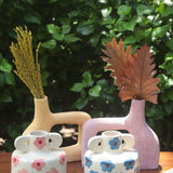 Set of 4 - Square & Floral Vases