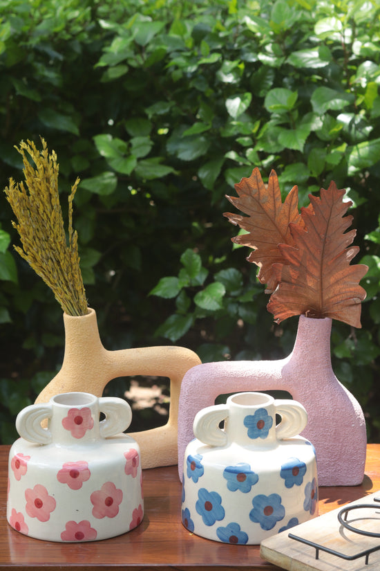 Set of 4 - Square & Floral Vases