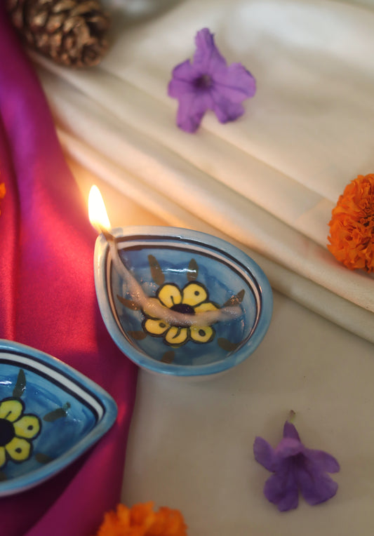 Set of 4 - Indie Floral Diya