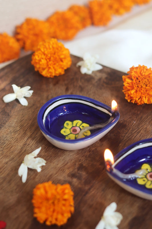 Set of 4 - Royal Blue floral