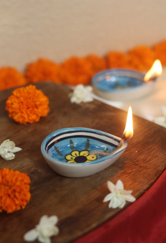 Set of 4 - Indie Floral Diya