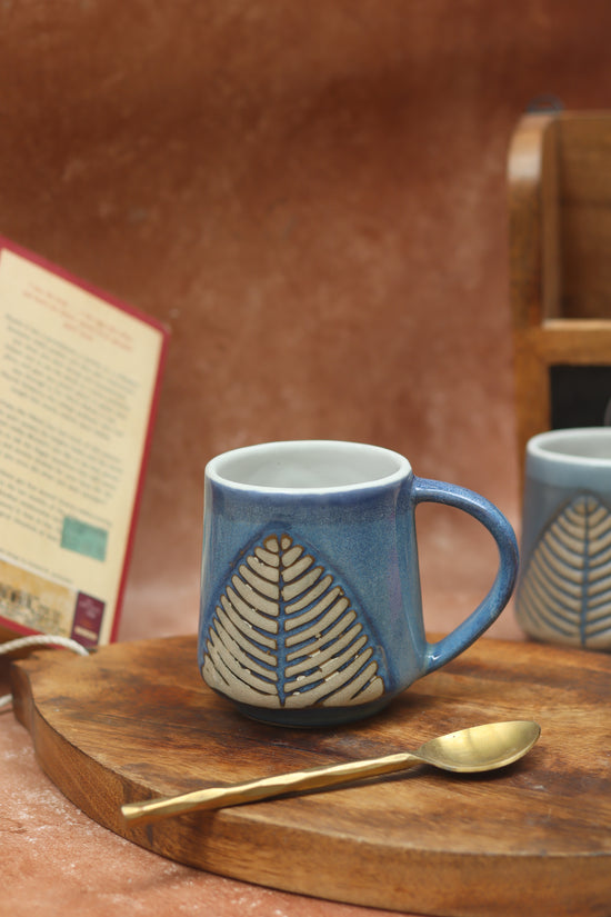 Blue Leaf Coffee Mug