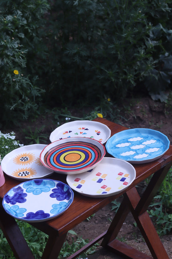 Set of 6 Pastel Delight Snack Plates (for the price of 5)