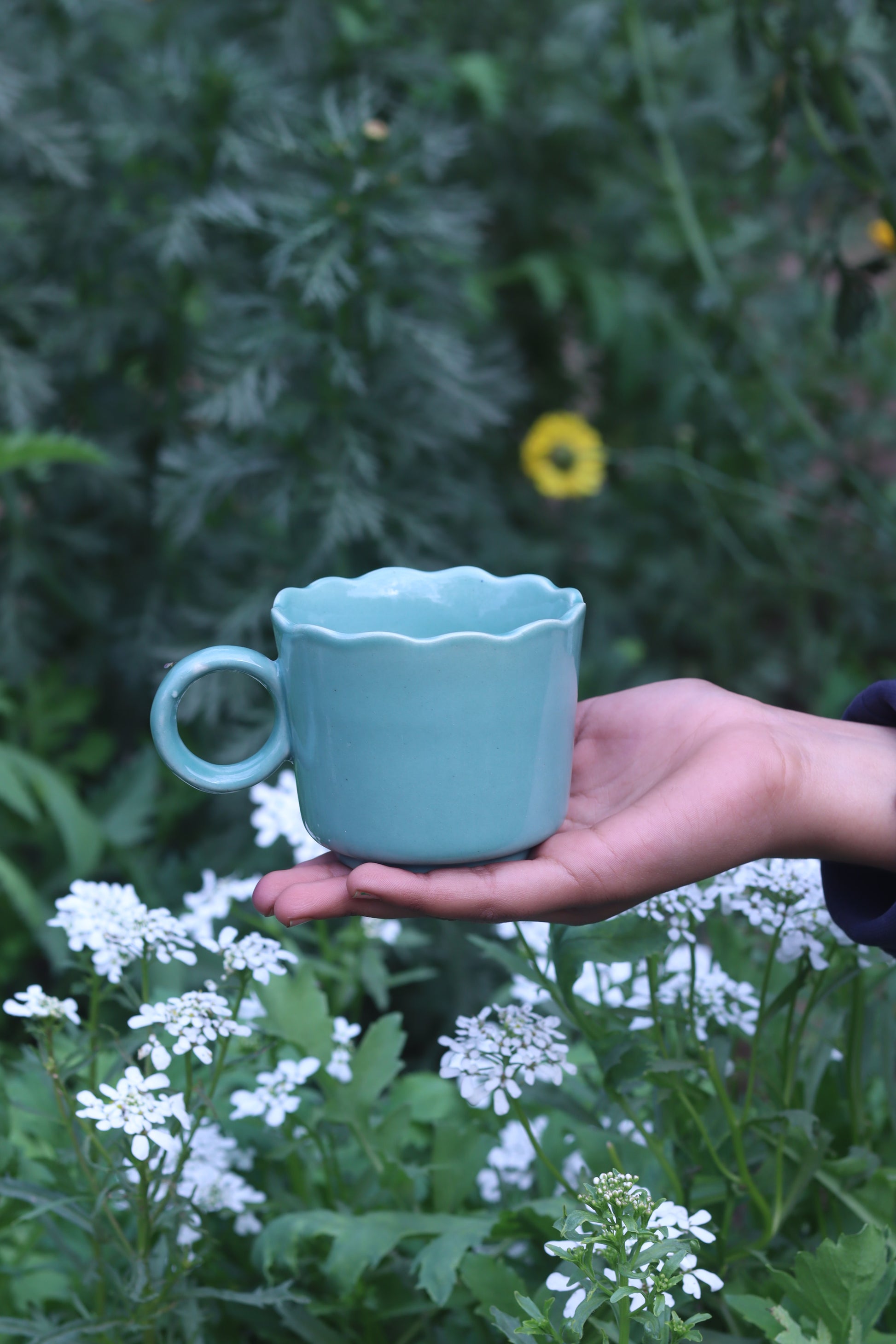 Teal Wavy mug