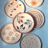 Set of 6 Artful Snack Plates (for the price of 5)