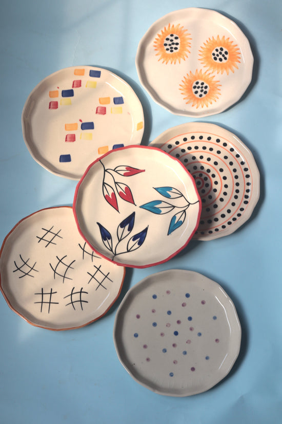 Set of 6 Artful Snack Plates (for the price of 5)