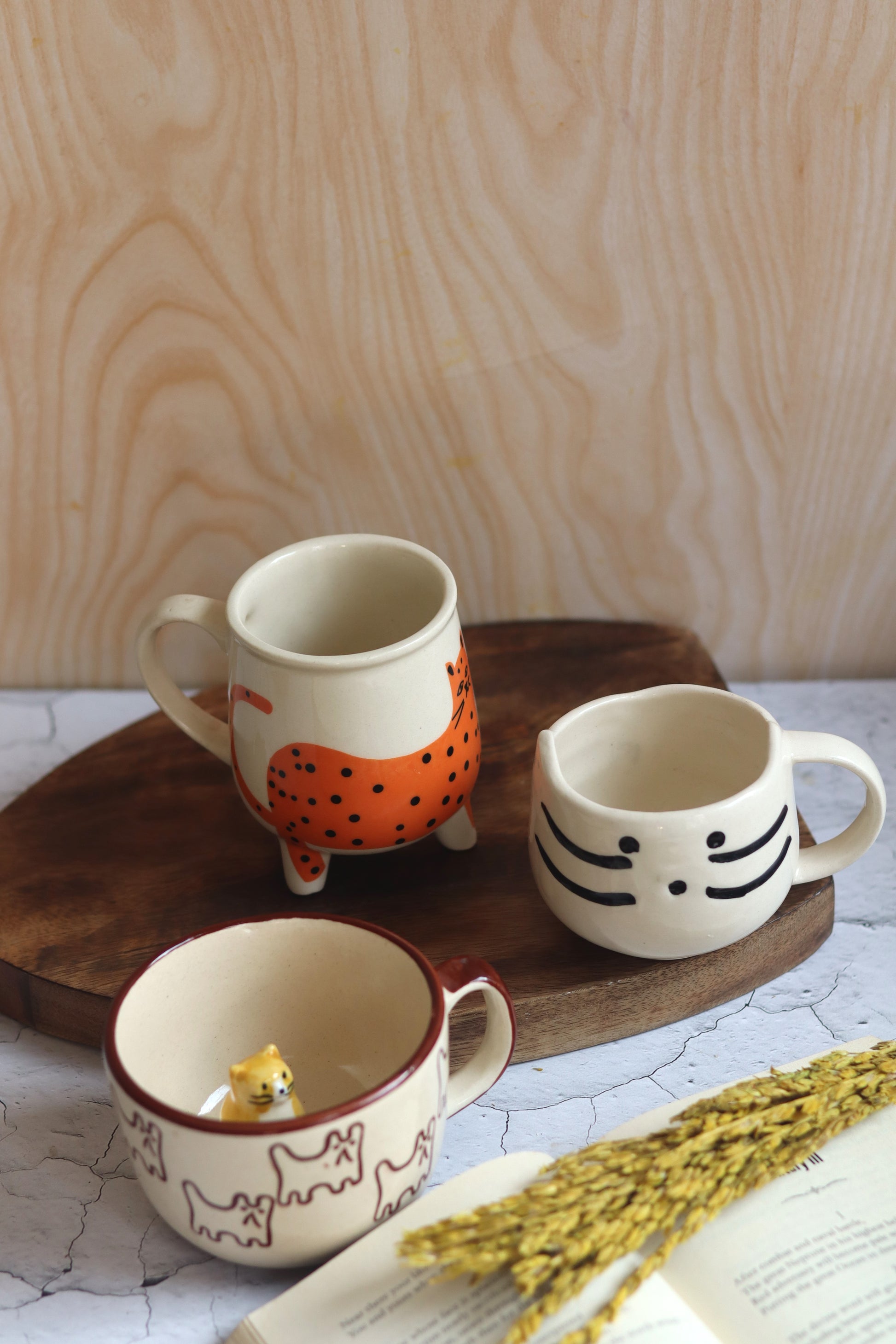 Set of 3 Catty Mugs