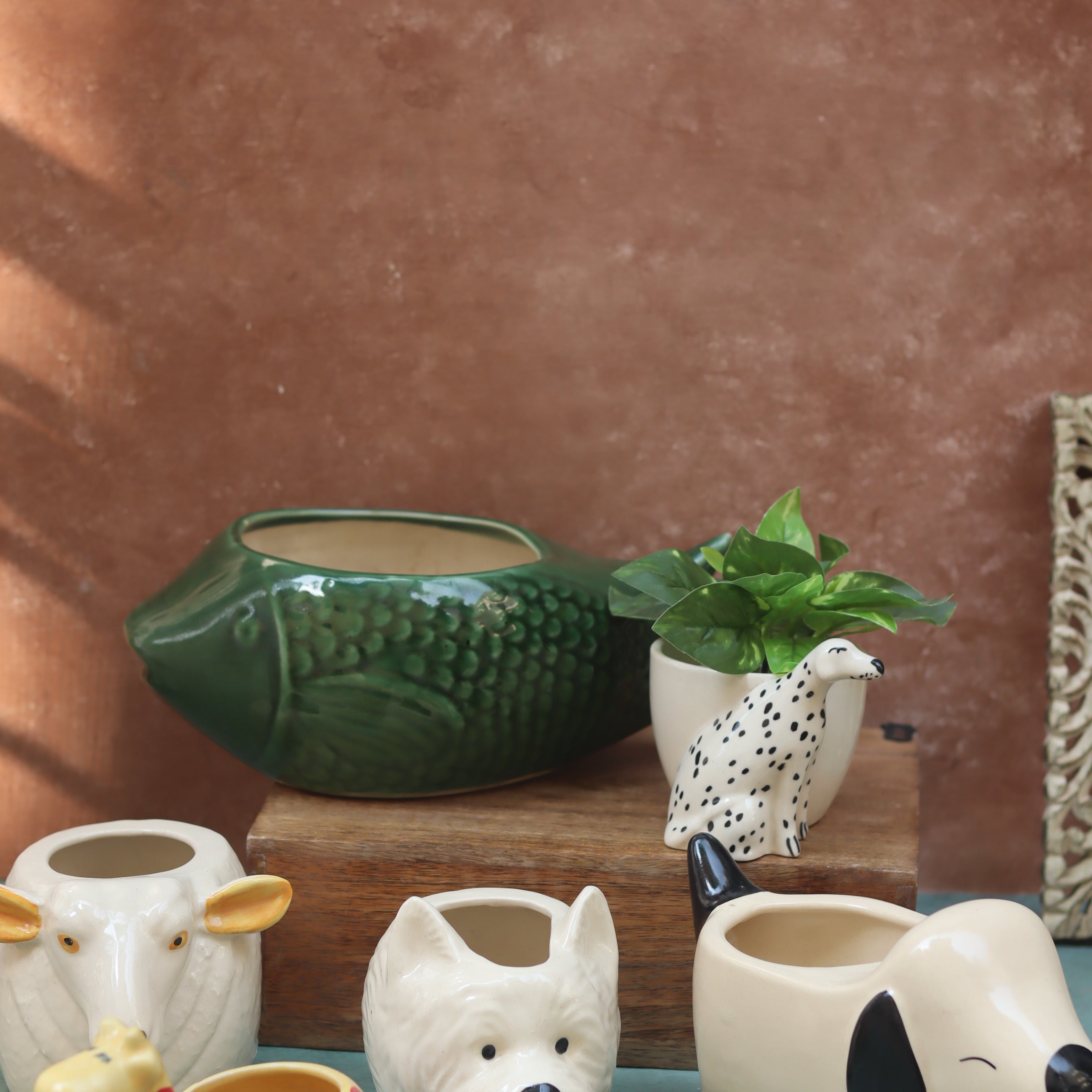 Set of 6 Pinteresty Animals Planters (for the price of 5) made by ceramic