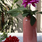 Handmade ceramic flower vase with flower