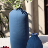 handmade blue vase tall & sanded handmade in india
