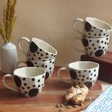 Big Black Polka Mug - Set of 6