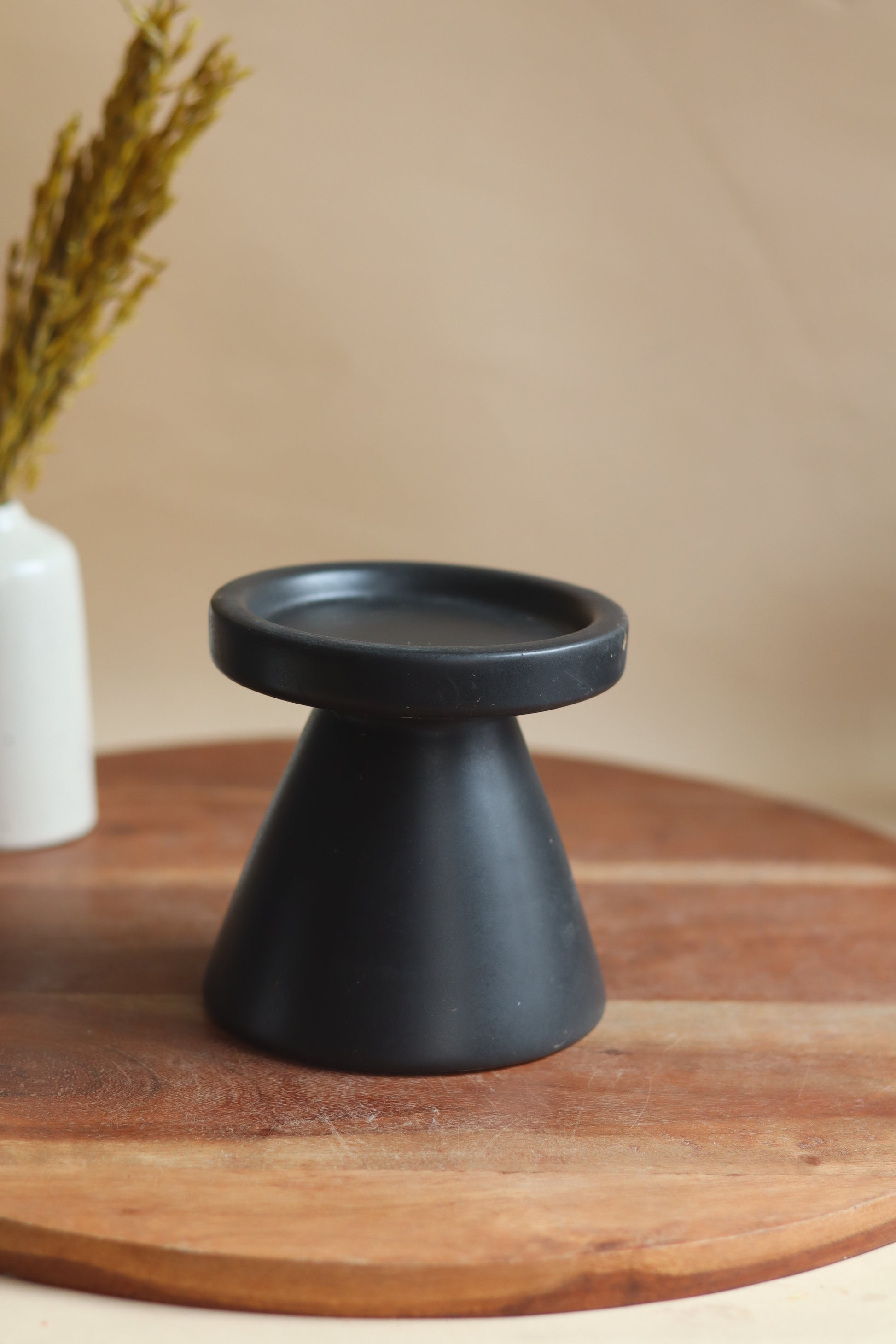 Black Pillar Candle Holder - Small