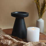 Black Pillar Candle Holder - Medium