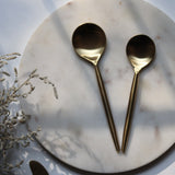 gold spoons set of 2, cutlery