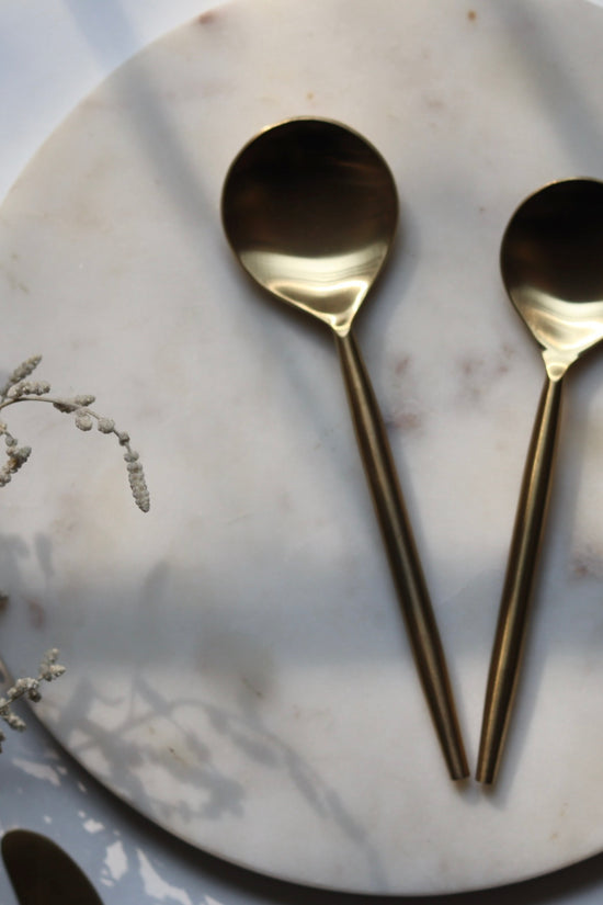 gold spoons set of 2, cutlery