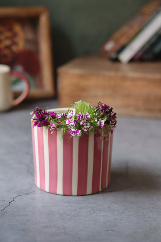 Striped Planter - Magenta