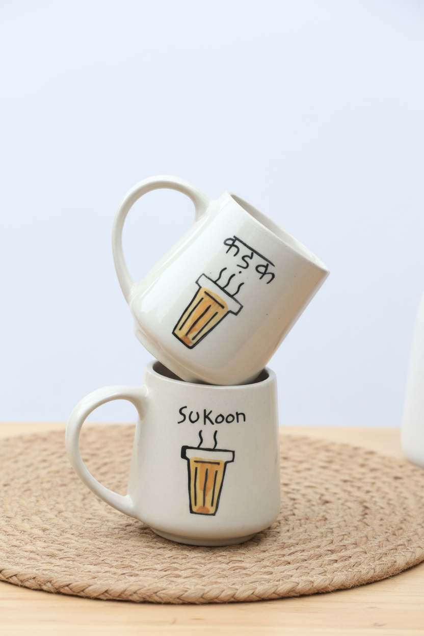 Set of 2 - Kadak & Sukoon Mug - The Chai Lover Edit
