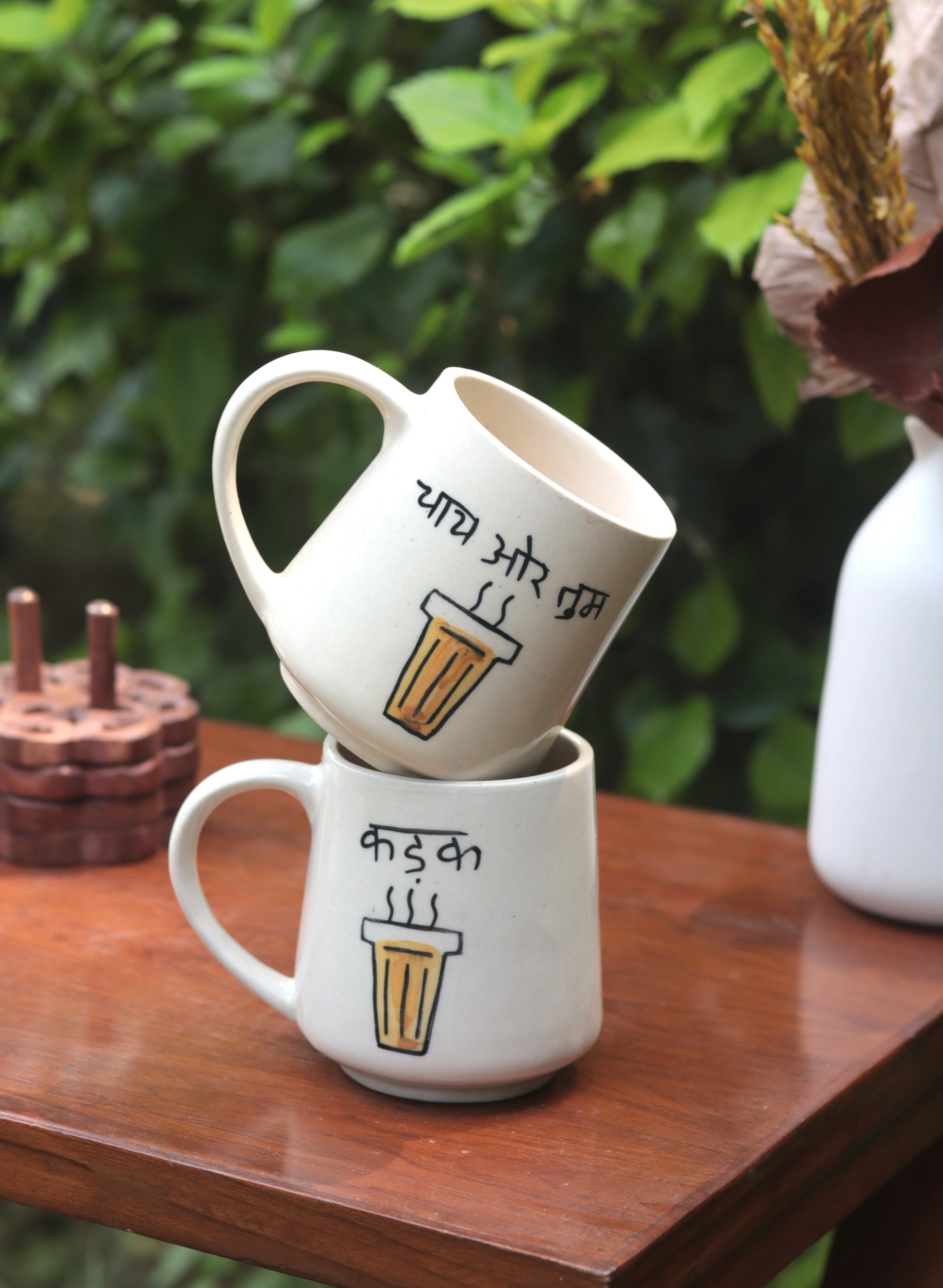Set of 2 - Kadak & Chai or Tum Mug - The Chai Lover Edit