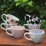 Set of 6 Heart & Polka Mugs (for the price of 5)