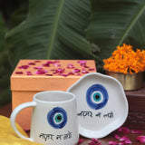 Nazar Mug & Handmade Dessert Plate Diwali Gift Box