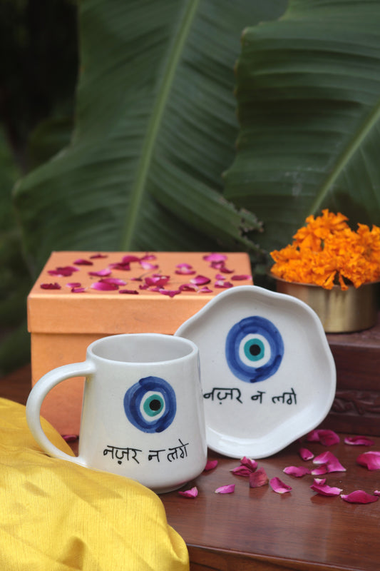 Nazar Mug & Handmade Dessert Plate in a Gift Box