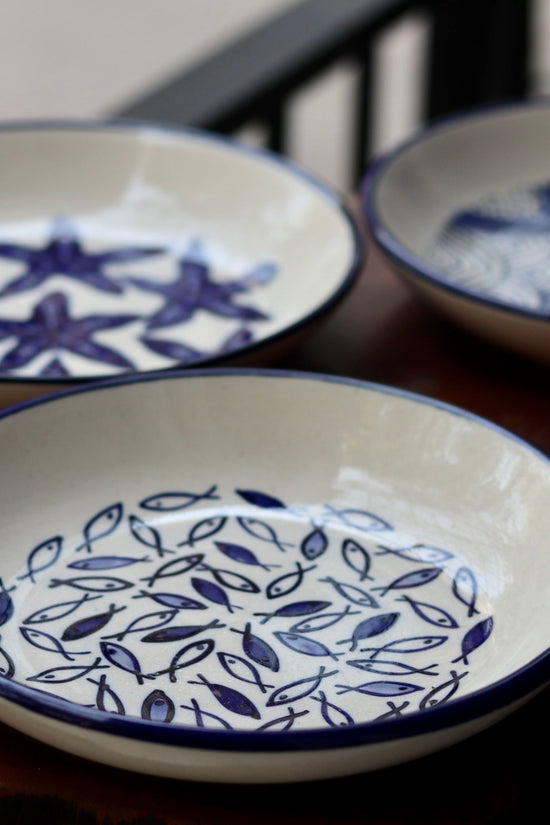 Handmade ceramic serveware pasta plates