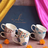 Set of 6 Polka & Heart Bliss Mugs (for the price of 5) Diwali Gift Box