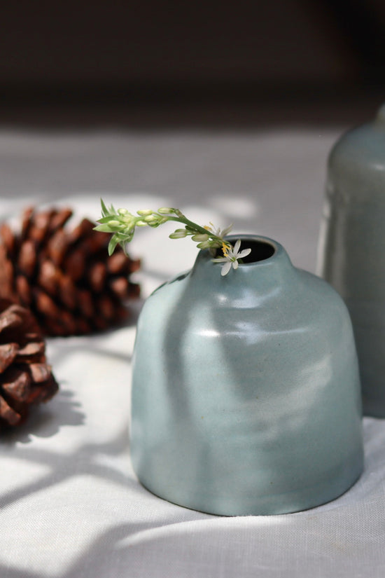 grey bud vase - set of two