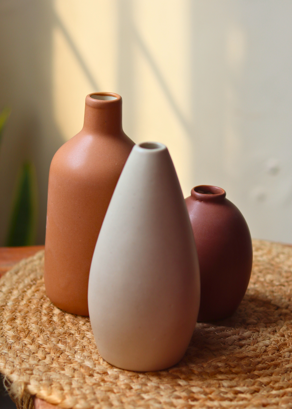 set of three vases with dinfferent design
