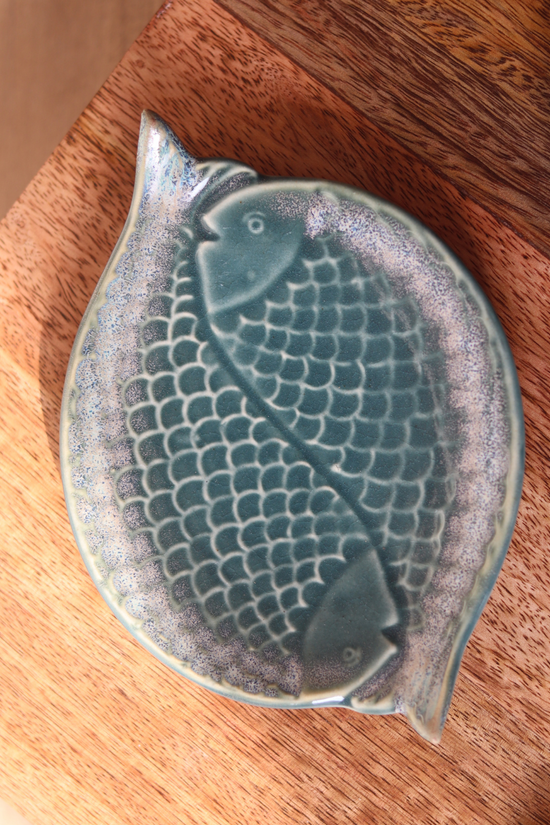 Dual fish platter ceramic 