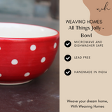 Red handmade ceramic bowl signification