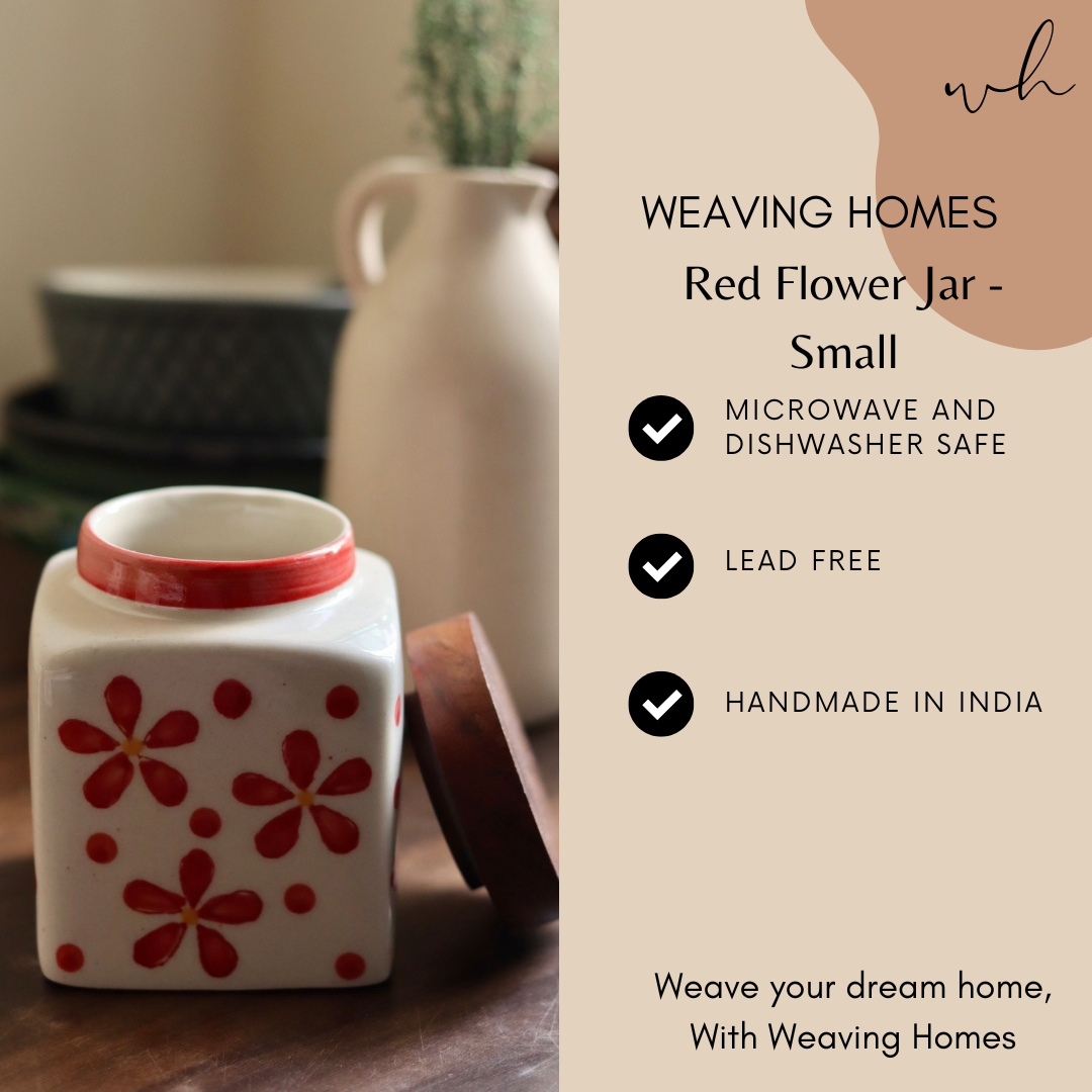 Red Flower Jar - Small