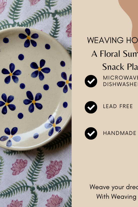 Floral summer handmade snack plate