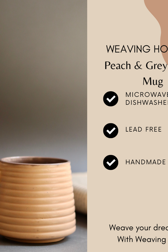 Peach & grey coffee mug specifications
