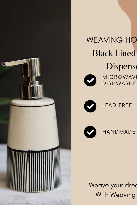Black Lined Soap Dispenser