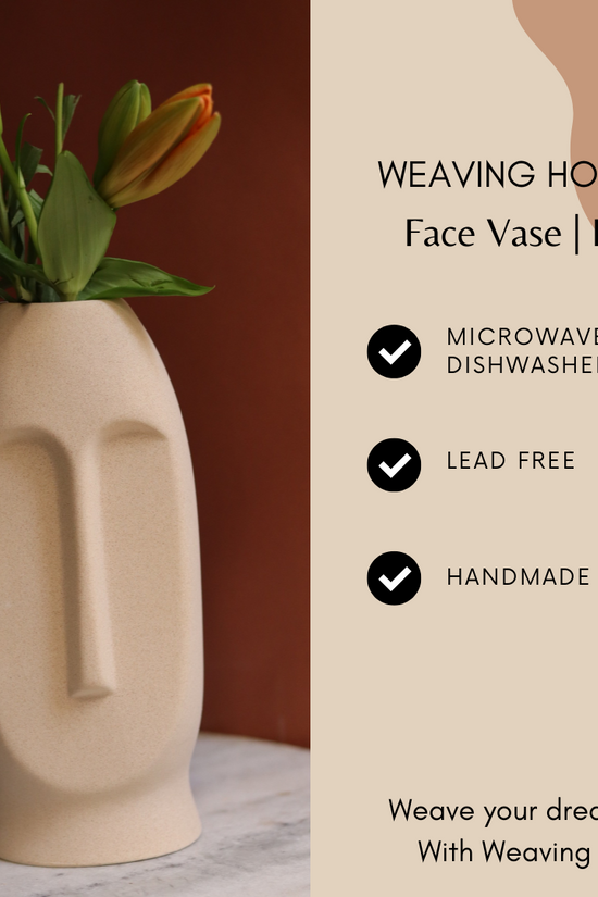 Beige face vase significations