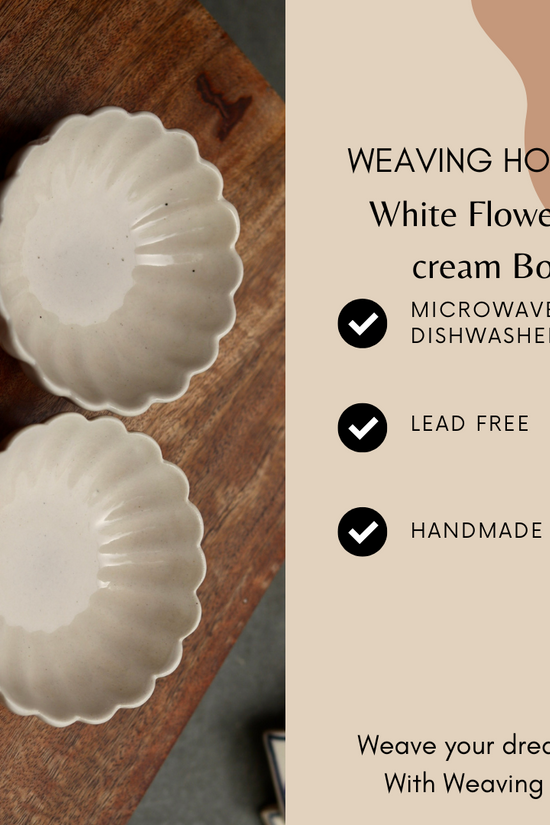 White flower ice cream bowls signification