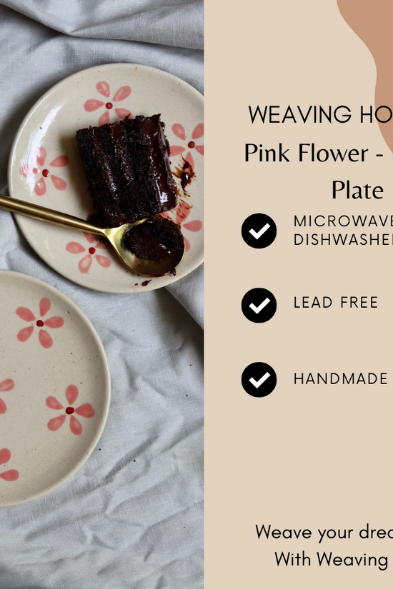 Pink flowers dessert plate significations
