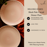 Blush pink carved dinner plates significations