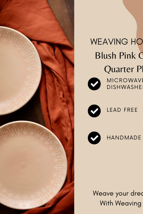 Blush pink carved quarter plate 