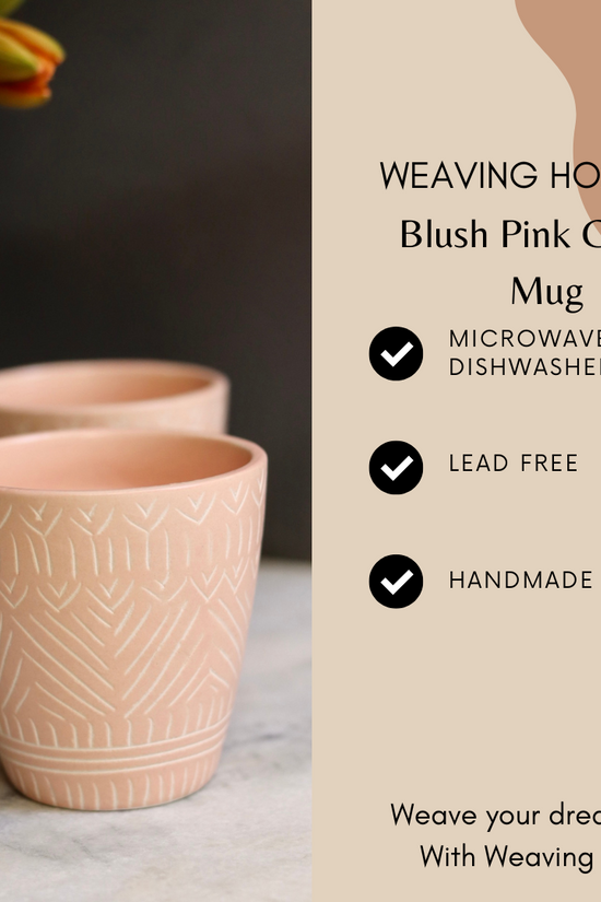 Blush pink coffee mug significations