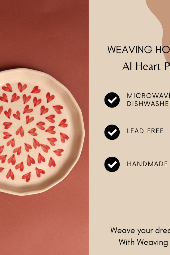 Ceramic red & white plate signification