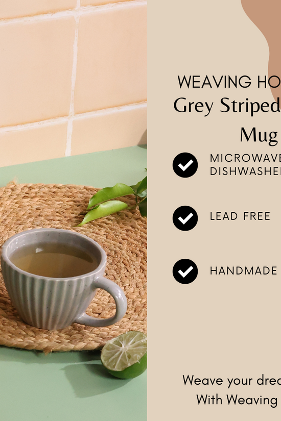 Striped coffee mugs specifications