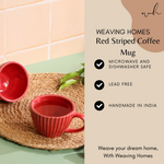 Red striped coffee mugs specification